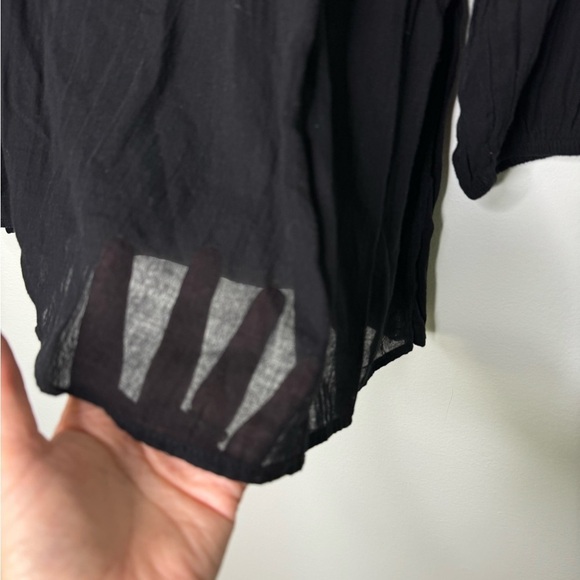 Zara boho sheer black blouse size small - Picture 6 of 8